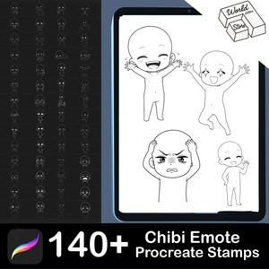 Chibi Emote Stamps for Procreate: Anime Figure Brushes (PDF Download)