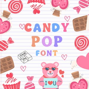 Candypop Font - Bubble Font - Shiny Font - Cute Fonts - Candypop Font - Retro Font - Fonts for Procreate - Fonts for computer