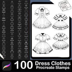 Procreate Dress Stamps Brush Set: Fashion Design (Digital Download)