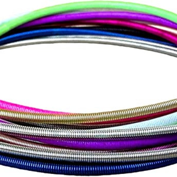 Guitar String Bracelets - Mix Color Stack - Set of 12