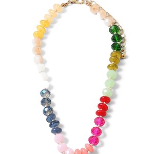 GEMSTONE + CRYSTAL NECKLACE - Colorful Necklace - Hand Knotted Necklace