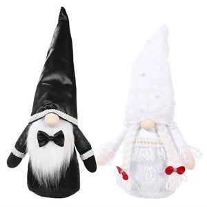 BRIDE & GROOM Large Plush GNOMES - Wedding Gnome Set (2pc)