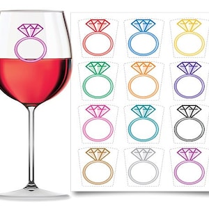 Ring Shaped Drink Markers, Drink Name Tags, Cocktail Charm, Hen