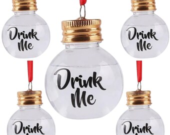 CHRISTMAS ORNAMENT Booze Ball - Funny Ornament - Shot Glass Size - Drink Me (set of 5, 10, 20)