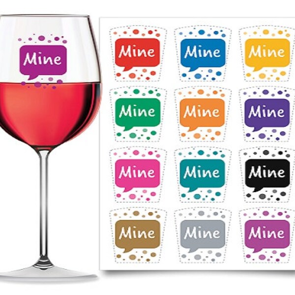 Wine Glass Stickers Etsy