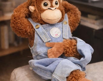 Peluche Orangutan Luckxing Che Mangia Banana, Giocattolo Elettronico Interattivo Con Movimenti E Suoni, Morbido E Realistico, Per Adulti E Bambini (Batterie Non Incluse)