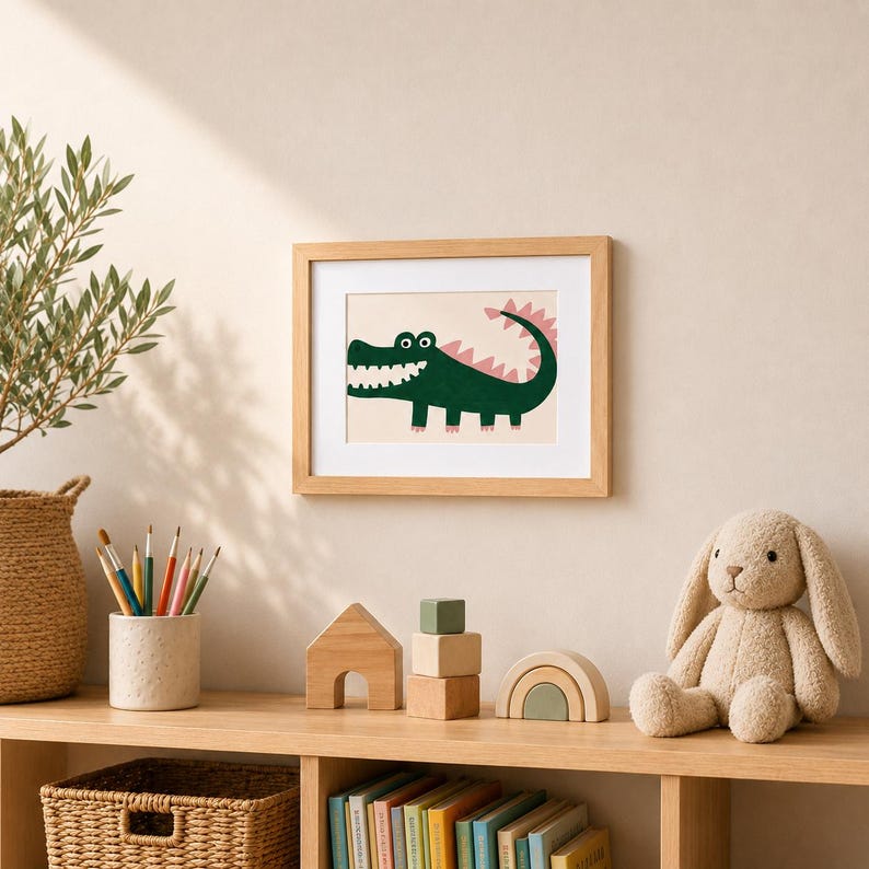 Marcos de fotos infantiles: Caja de recuerdos magnética de madera auténtica / Cinco colores disponibles Nature Wood