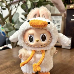 Forest Fairytale Duck Labubu Crochet Outfit | Handmade Costume for Labubu Dolls | Crochet Labubu Outfit | Labubu Doll Clothes