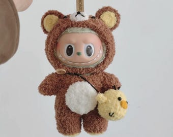 Rilakkuma Bear Crochet for Labubu | Handmade Crochet Labubu Clothing | Labubu Crochet Clothing | Labubu Clothing
