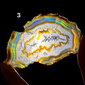 Multi Layer Rainbow Iris Agate Slice – Indonesia Rare Agate Collection
