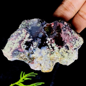 Płyta agatu mszystego | Naturalny malowniczy agat | Kryształ agatu mszystego | Kolekcjonerski okaz minerału | Dekoracja z polerowanego plastra agatu