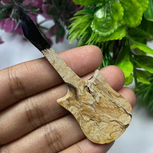 Guitar Carvings In Palm Root Crystal, Electric Guitar, Gift For Him, Musician Gift, Natural Gemstone From Indonesia