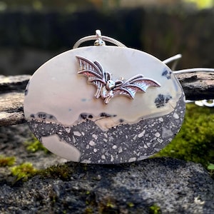 Maligano Jasper bat metal bail Pendant, Maligano Jasper Pendant, Handmade Jewelry, Maligano Jasper Jewelry, Gift For Her