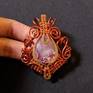 Moss Agate Gemstone Wire Wrap Tree Of Life Pendant, Evil Eye Moonstone Pendant, Moss Agate Copper Pendant Necklace Jewelry, Gift For Her