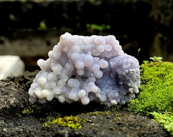 Grape Agate Cluster: Botryoidal Purple Agate Crystal Specimen