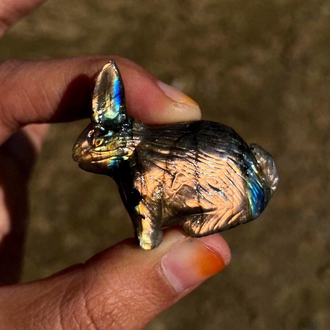 Crystal Rabbit Carvings, Gemstone Rabbit, Crystal Animal, Home Decor ...