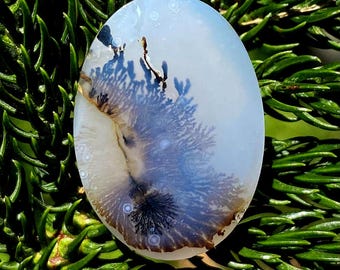 Shazar Scenic Dendrite Agate Cabochon Natural Dendritic Agate Gemstone for jewelry