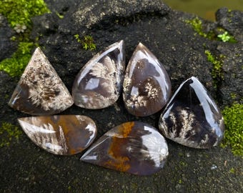 Purple Plume Agate Cabochon: Indonesian Gemstone for Jewelry