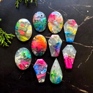 10 pieces Plume Agate rainbow dyed - Stunning Plume Agate Cabochon with Druzy - Natural Plume Agate Druzy
