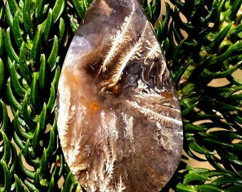 Purple Plume Agate Cabochon: Indonesian Gemstone for Jewelry