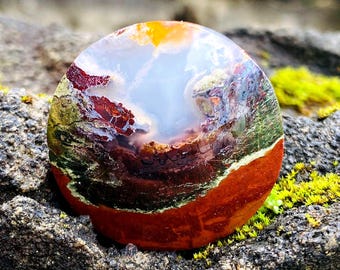Cabochon van mosagaat: natuuragaat natuurlijke plaksteen losse edelstenen voor het maken van sieraden