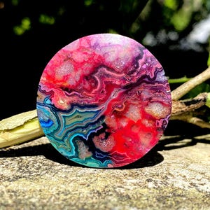 Rainbow Lace Agate Heart Pendant: Colorful Gemstone Necklace