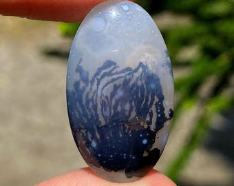 Shazar Scenic Dendrite Agate Cabochon Natural Dendritic Agate Gemstone for jewelry