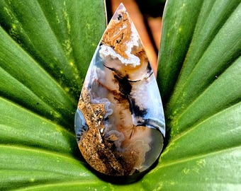 Scenic Dendritic Agate Cabochon Flat Back Loose Gemstones for Jewelry Making