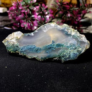 Natuurlijke mosagaatplaat: 98 mm x 45 mm x 7 mm