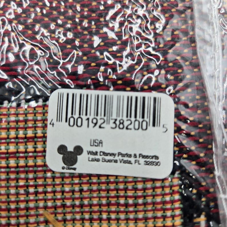 New! Mickey Mouse Tapestry Woven Throw Walt Disney World 4 Parks Blanket 46"x54" image 4