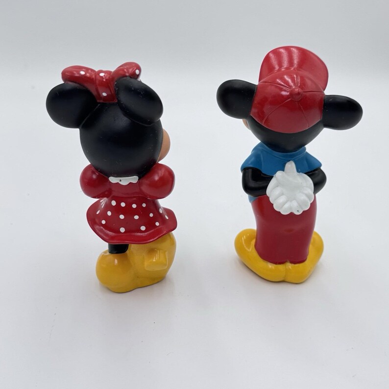 Vtg y2k mickey minnie mouse Disney Hard Rubber Squeaking Bath Toy Figure 6" EUC image 4