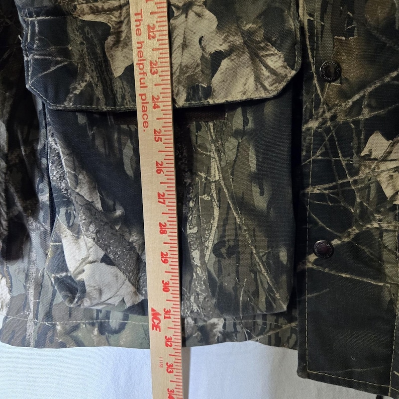 Vintage Remington Hunting Jacket Mens M Mossy Oak Break Up Camo Zip Hooded Shell Bild 4