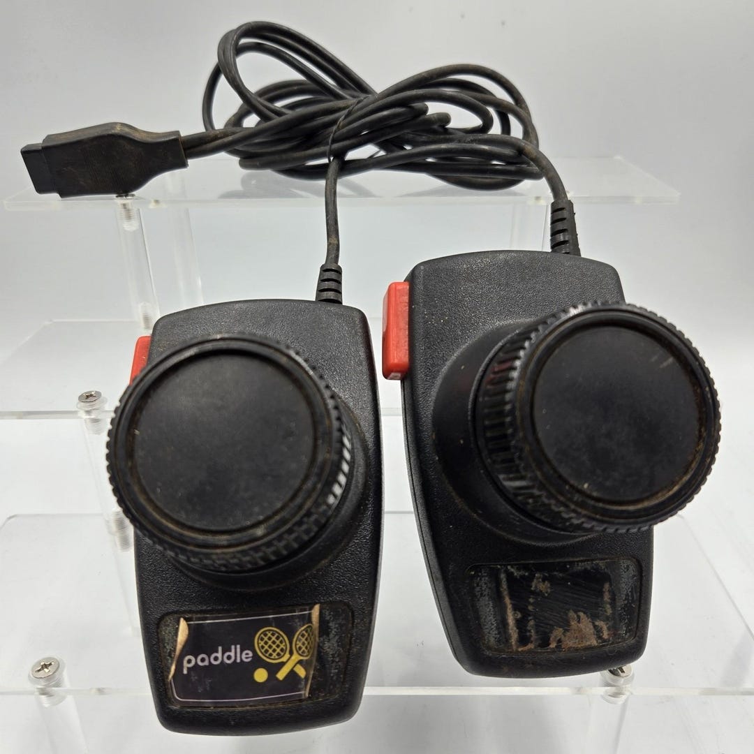 Atari 2600 Pong Tennis Dual Paddle Controllers Set of 2 OEM Tested EUC ...