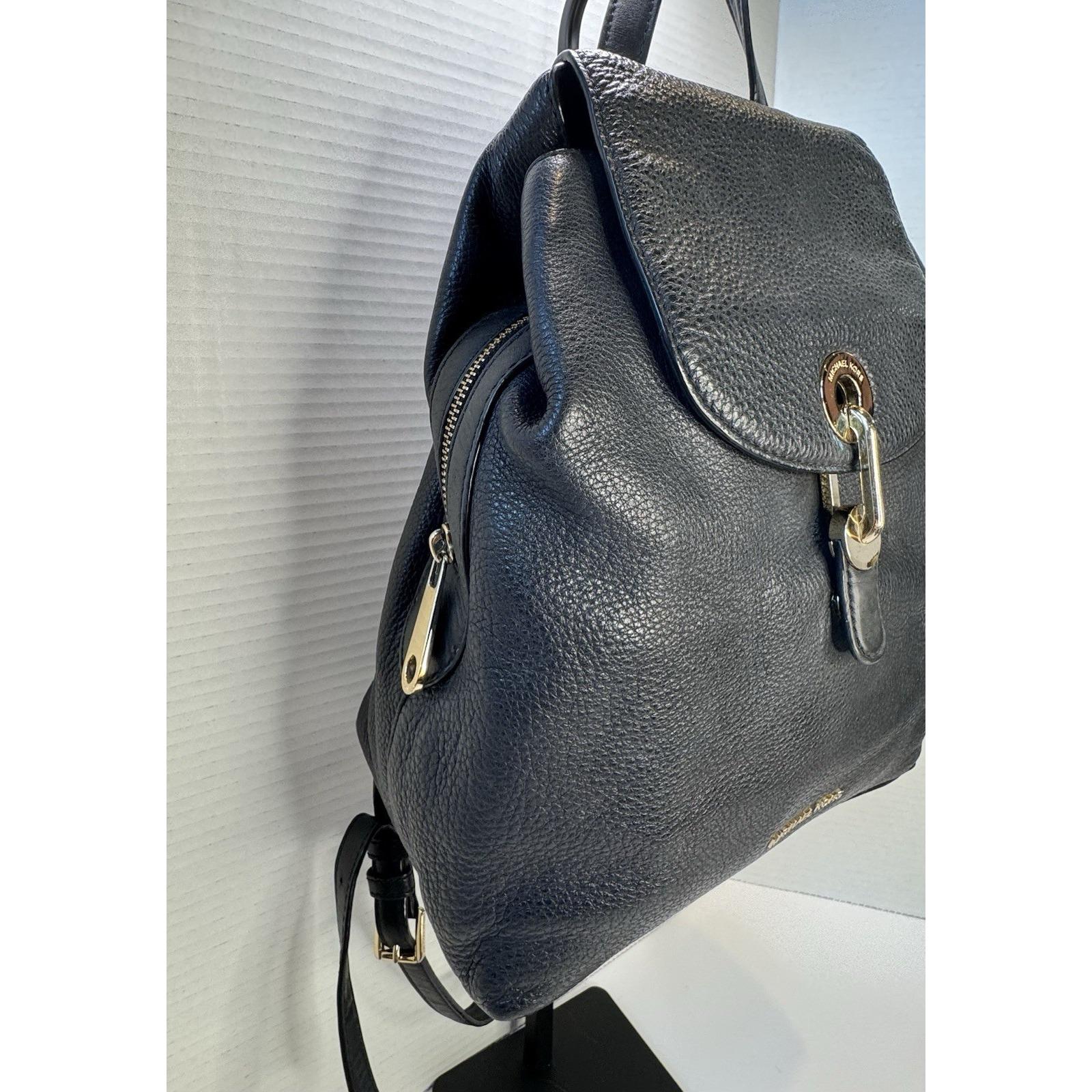 Michael Kors Raven Black Pebbled Leather Backpack QUALITY! Michael Kors Raven Black Soft Pebbled Leather  main image 3