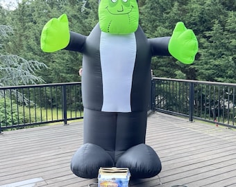 NEW GEMMY 2002 Airblown Halloween Frankenstein w/ Lights Inflatable Monster 8ft