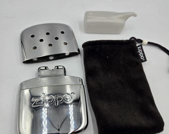 Zippo Refillable Hand Warmer Chrome Silver 12-Hour Unused With Felt Case 4"