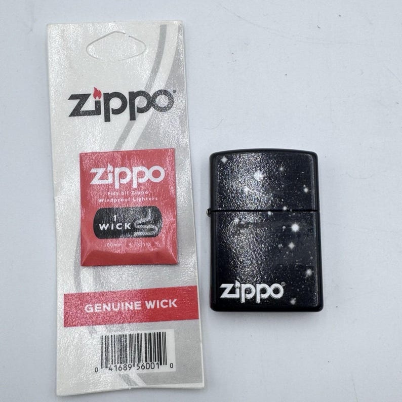 Zippo Galaxy Black Matte Windproof Lighter 28058 With New Genuine Wick image 2
