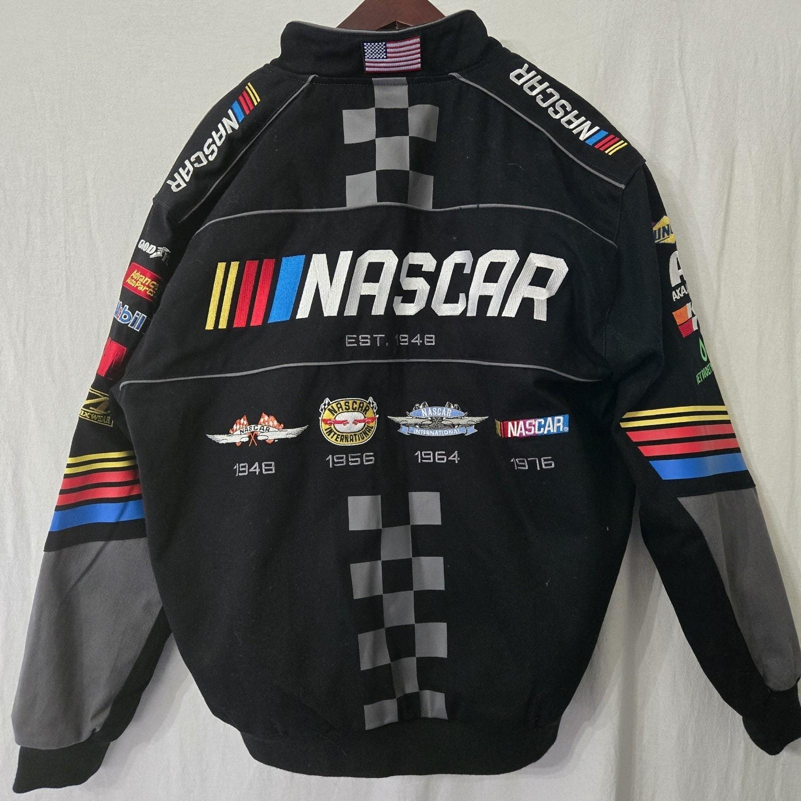NASCAR レーシングジャケット 車 刺繍 JHDESIGNE L ブラック Jh Design
