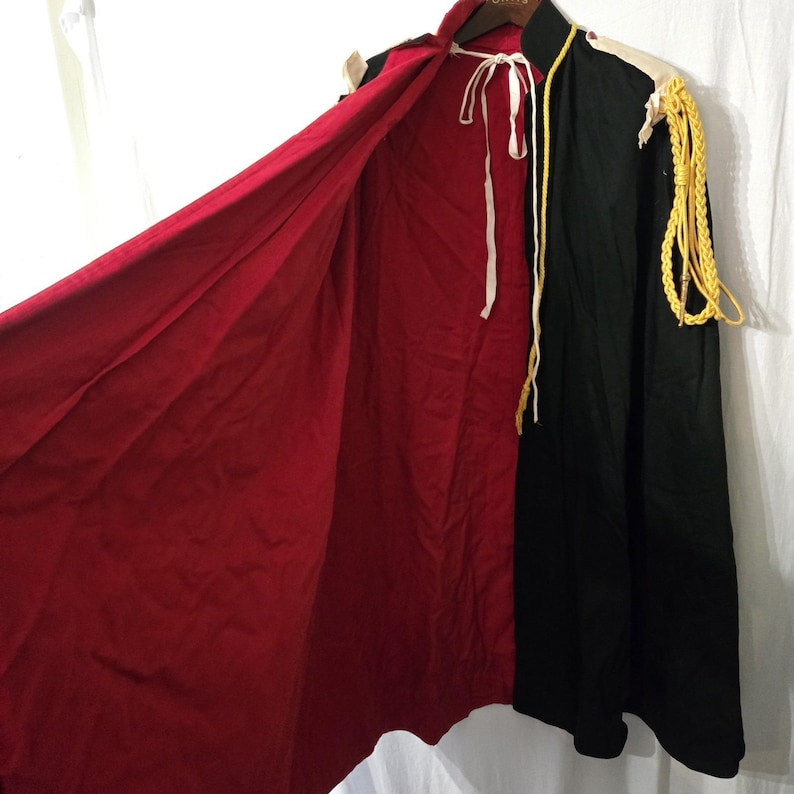 Vtg Demolay Knights Templar Freemason Black Red Handmade Cape Robe ...