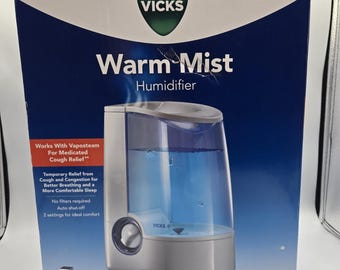 NEW Vicks Warm Mist Humidifier Large Model V745WB Filter Free 1 Gallon W/ Vicks