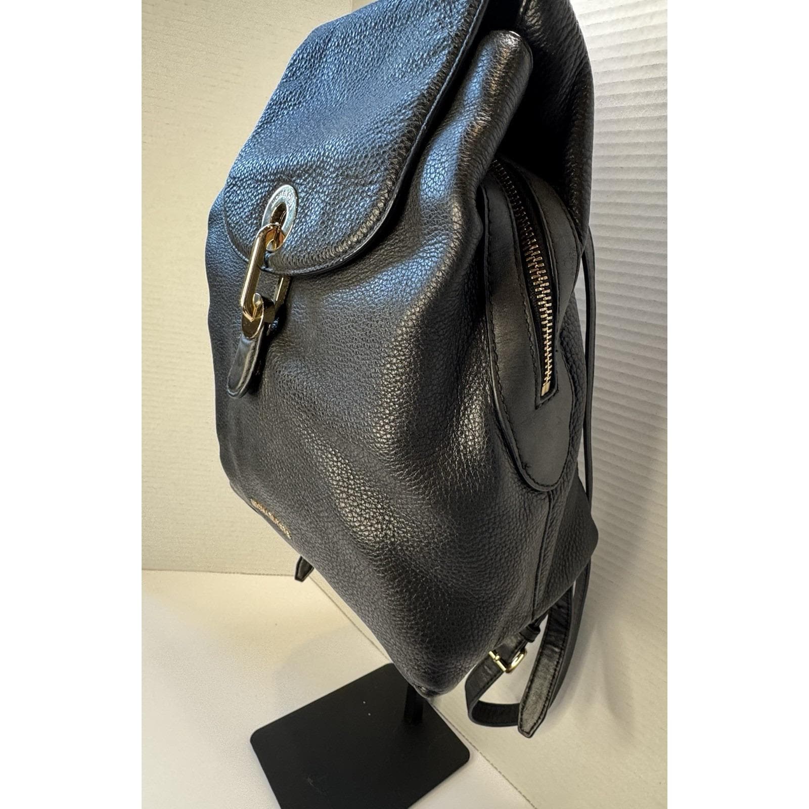 Michael Kros Raven Black Pebbled Leather backpack QUALITY! Michael Kors Raven Black Soft Pebbled Leather  main image 4