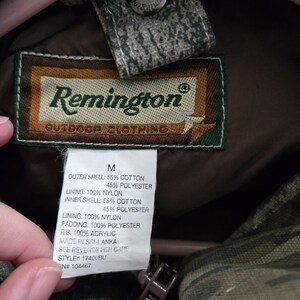 Vintage Remington Hunting Jacket Mens M Mossy Oak Break Up Camo Zip Hooded Shell Bild 7
