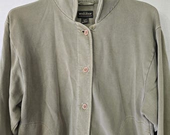 VTG Y2k Woolrich XL Manteau boutonné pour femmes 100 % coton léger