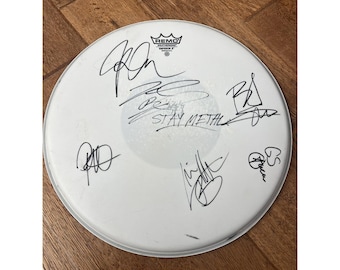 RARE STAY METAL Signed Drum Head Autographed By 6-8 Member 14" Remo Weatherking