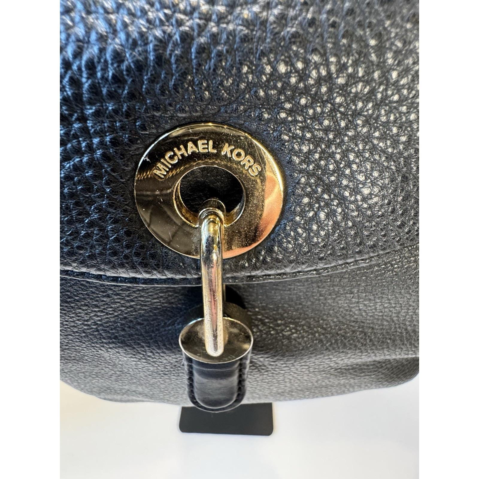 QUALITY! Michael Kors Raven Black Soft Pebbled Leather 