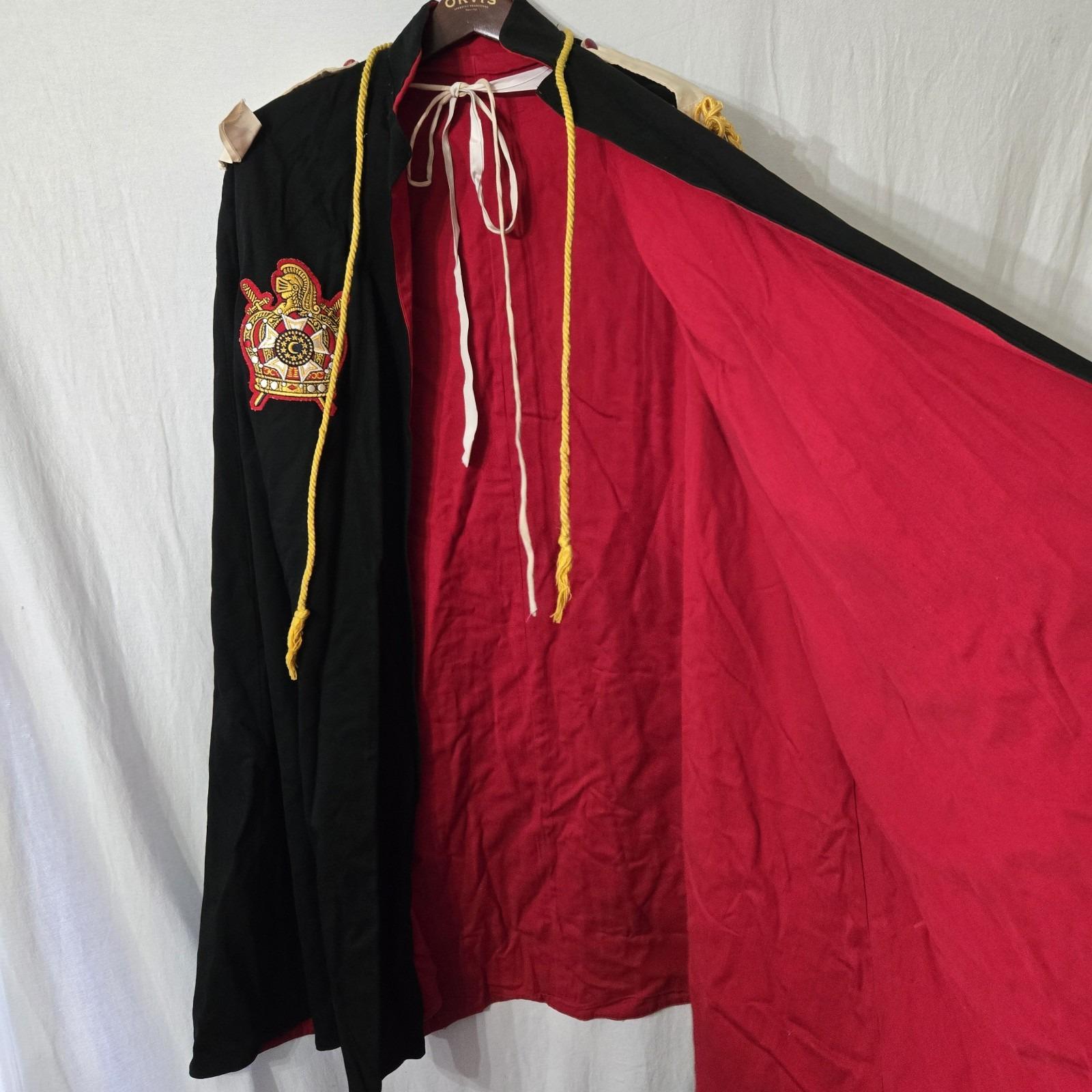 Vtg Demolay Knights Templar Freemason Black Red Handmade Cape Robe ...