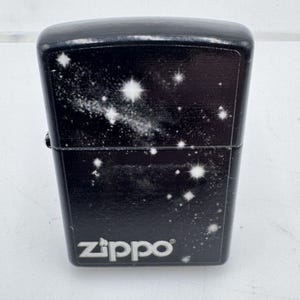 Zippo Galaxy Black Matte Windproof Lighter 28058 With New Genuine Wick image 1
