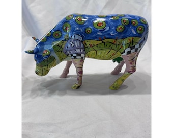 Rare Cow Parade #7455 Shaken, Not Steered No Box Perfect Condition