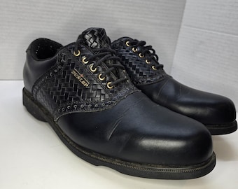 Dunlop Classic Saddle Cleat Mens Golf Shoes Size 11 M2200CBK Black