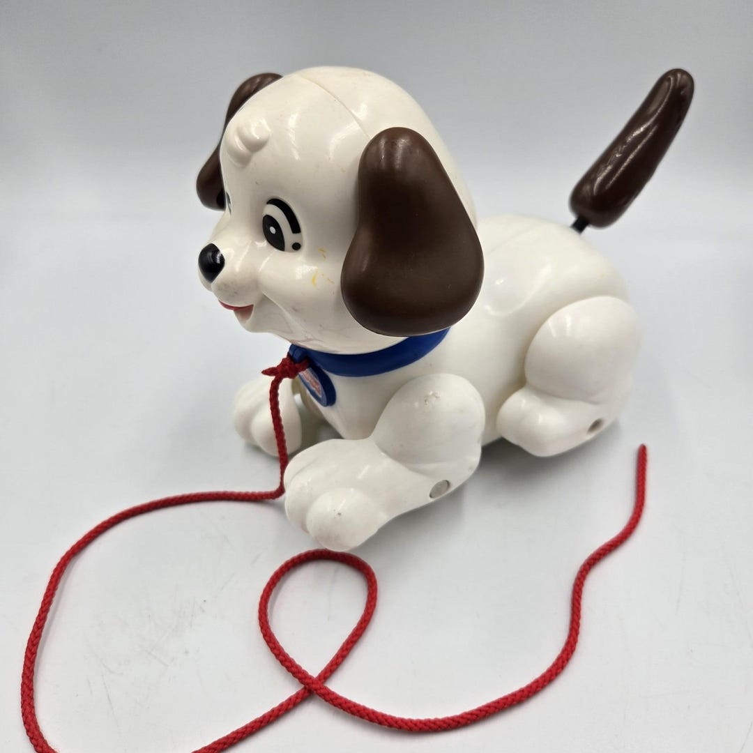 Vintage Fisher Price Dog Pull Along Walking Toy Puppy 2005 Mattel 6